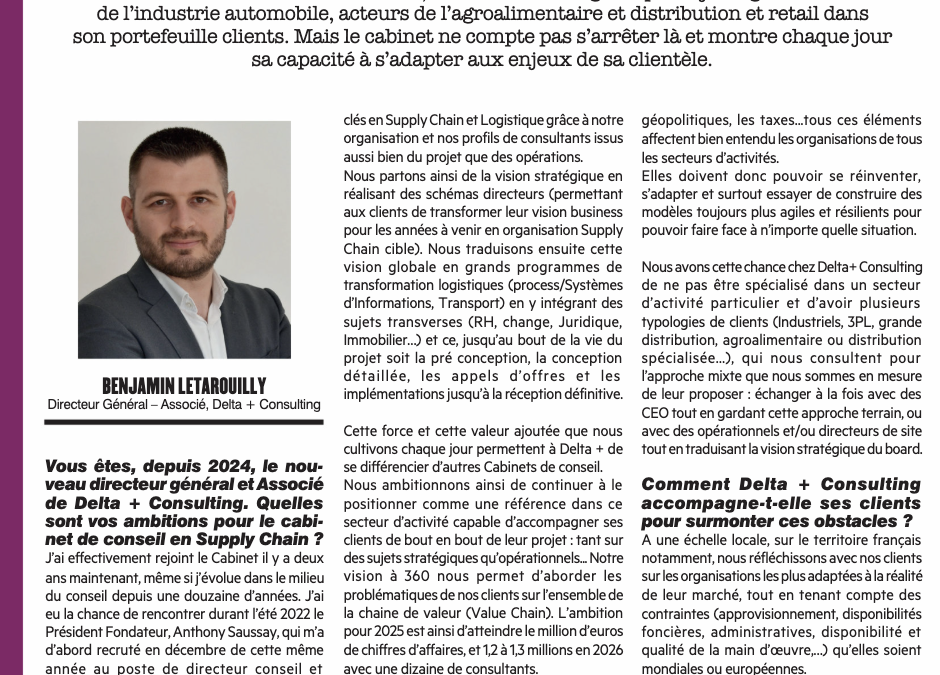 Delta+ Consulting mis à l’honneur dans le magazine Arts & Métiers