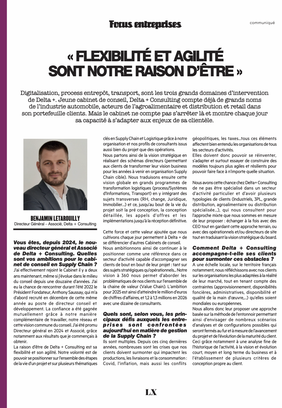 Delta+ Consulting mis à l’honneur dans le magazine Arts & Métiers